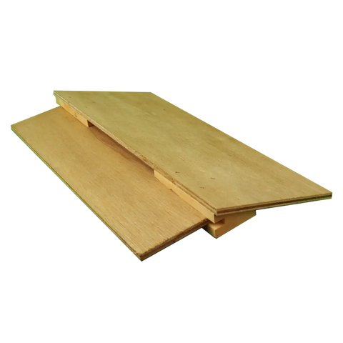 Holz-Anflugbrett für Dadant Blatt 12er Bienenbeute mit zwei Teilen in schräger Ansicht