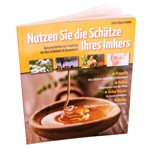 Buchcover Nutzen Sie die Schätze Ihres Imkers mit Honiglöffel-Motiv und Bienenprodukten auf der Vorderseite